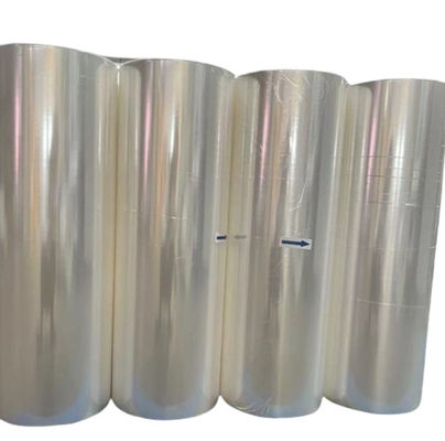 19 ไมครอน Clear POF Shrink Wrap Film Roll Centerfold Polyolefin Shrink Film ภาพยนตร์ที่หดตัวลง