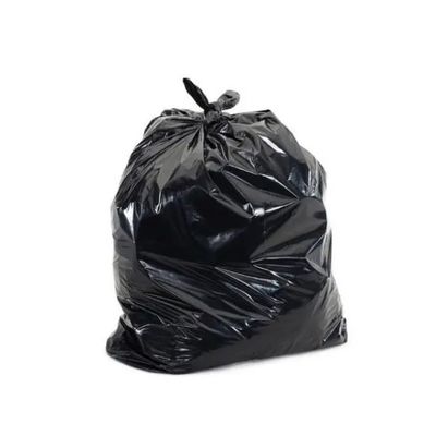 PE Drawstring ถังขยะ Liner ดําภาระหนัก ถังขยะ Liner