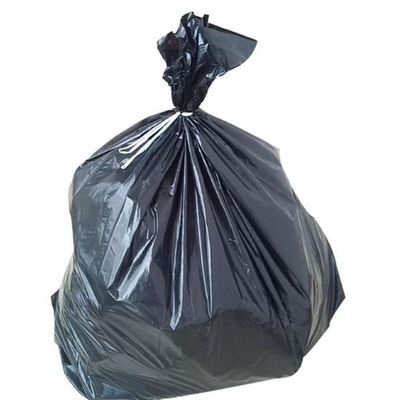 PE Drawstring ถังขยะ Liner ดําภาระหนัก ถังขยะ Liner